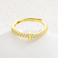 Minimalist Adjustable Initial Ring for Women