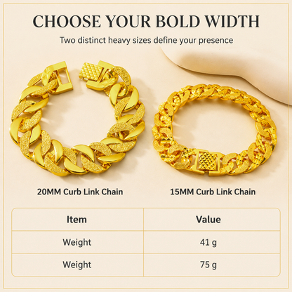🔥50% OFF!!📢⌚ Men's Vietnamese Sand-Gold Style Bracelet – Matte Sandblasted Finish & Watch Clasp💎