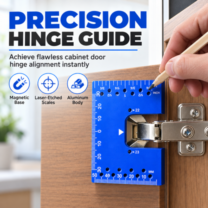 📢📢40%  OFF !! ⏰Aluminum Alloy Magnetic Hinge Installation Template and Quick Positioning Fixing Plate Tool