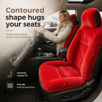 📢📢50%  OFF !! ⏰Universal Winter Warm Plush Car Seat Covers Solid Color Comfortable Car Seat Cushion Set