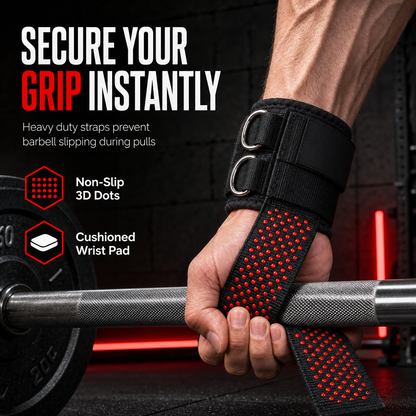 📢📢50%  OFF !! ⏰1 Pair Non Slip Weightlifting Grip Straps with Wrist Support Gym Fitness Gloves for Pull Ups and Strength Training