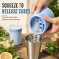 📢📢40%  OFF !! ⏰ Squeeze Cooling Tumbler: Releases Ice Cubes, Fits Cans, Silicone & Steel