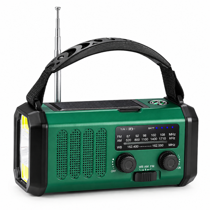 🎉 50% OFF! 📻 Portable Solar & Hand Crank Radio – Stay Informed in a Power Cut, USB Output & LED Light ✨