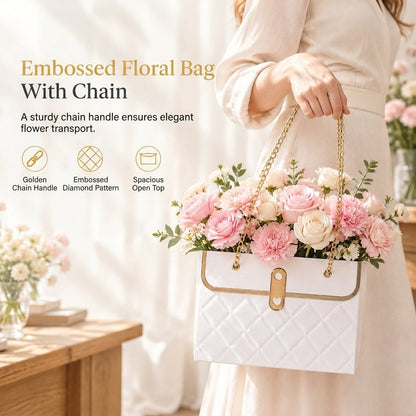 📢📢40%  OFF !! ⏰Rectangular Gift Bag with Handles for Bouquet Wrapping, Floral Arrangements and Gifts