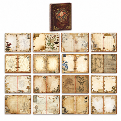 ⏳Time-Limited Special⏰Vintage European Style Hardcover Journal Notebook with Hollow Out Cover Gold Foil Accents and Color Illustrated Pages