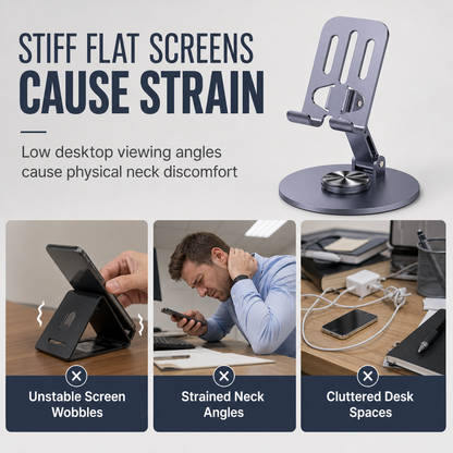📢📢50%  OFF !! ⏰All Metal Desktop Phone and Tablet Stand 360 Degree Rotating Foldable Holder for Live Streaming