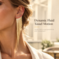 Gold Long Tassel Dangle Earrings Statement Irregular Beveled Drop Earrings for Women 1 Pair