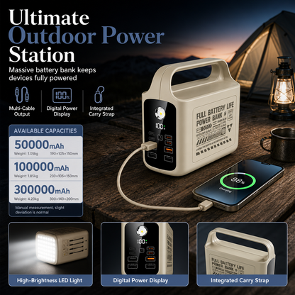 📢📢50%  OFF !! ⏰High-Capacity Solar Power Bank – Fast-Charging Portable Charger with Built-In LED Flashlight