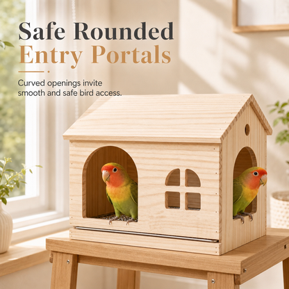 📢📢40%  OFF !! ⏰Solid Wood Bird Cage with Pull Out Bottom Tray for Parrots and Small Birds