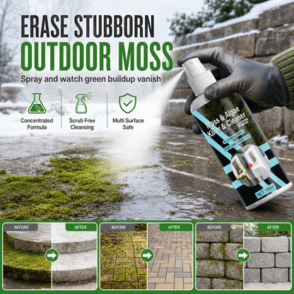📢📢50%  OFF !! ⏰Moss and Algae Remover Set with Towel for Concrete Floors Walls and Roofs