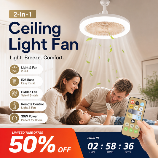 📢📢40% OFF !! ⏰ LED Ceiling Fan with Remote Control & Three-Colour Dimming – 3 Speeds, Quiet Motor – Perfect for bedrooms, living rooms or offices – energy-saving and silent 🔇