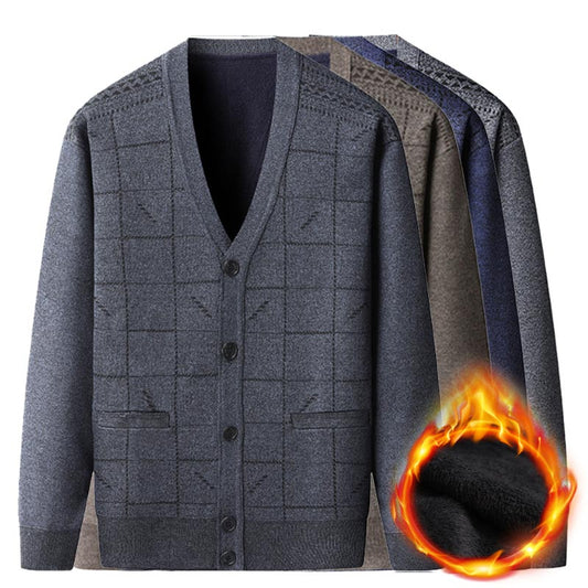 🔥💞Men's Casual Thermal Plush Cardigan -Nice Gift for Father!🎁