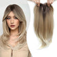 Topper Layered Hair Hairpieces with Bangs for Women with Thinning Hair