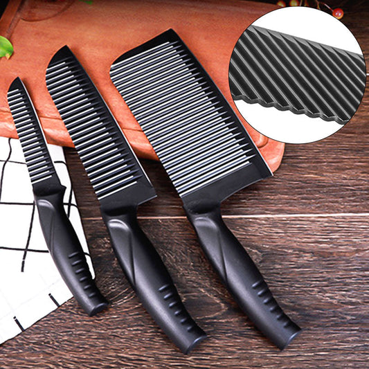 Black strip 3pcs stainless steel knife set