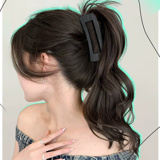 Gift Choice - Soft Natural Shark Clip Half High Ponytail Wig