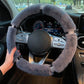 Gift Choice - Warm Plush Car Steering Wheel Cover with Rhinestone