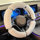 Gift Choice - Warm Plush Car Steering Wheel Cover with Rhinestone