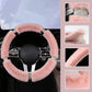 Gift Choice - Warm Plush Car Steering Wheel Cover with Rhinestone