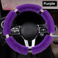 Gift Choice - Warm Plush Car Steering Wheel Cover with Rhinestone