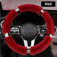 Gift Choice - Warm Plush Car Steering Wheel Cover with Rhinestone